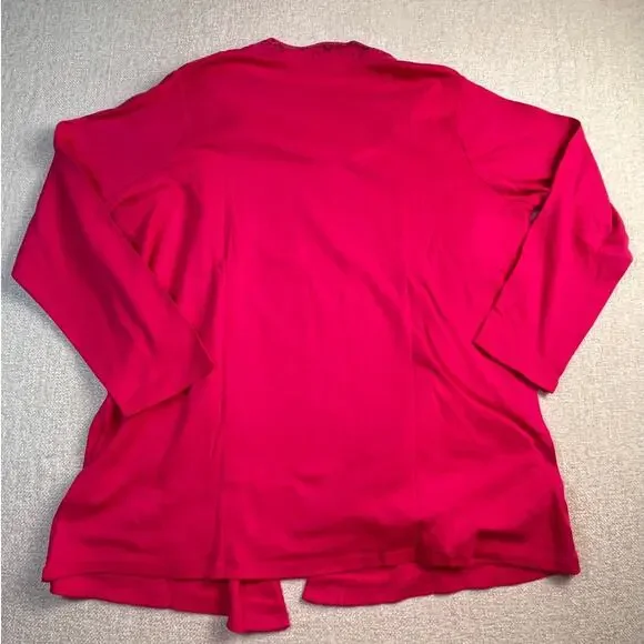 Quacker Factory Women’s 1X Pink Built-in Tank & Open Front Cardigan Set NWOT - Picture 2 of 8